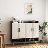 HDZNVF Sideboard, Shoe Cabinet with 4 Doors Large Modern Shoe Storage Organizer Cabinet with Adjustable Shelves - 3 of 4