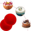 6-Inch Round Silicone Cake Mold - Premium Microwave & Oven Safe Baking Pan, Non-Stick Easy Release for Cakes/Muffins/Bread, Dishwasher Safe (Red) - 3 of 4