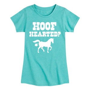 Girls' - Instant Message - Hoof Hearted Horse Fitted Short Sleeve Graphic T-Shirt - 1 of 4