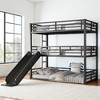 Twin XL Over Twin XL Over Twin XL Metal Triple Bunk Bed with Slide and Guardrails, Space-Saving Heavy-Duty Frame ,kids bed - 2 of 4