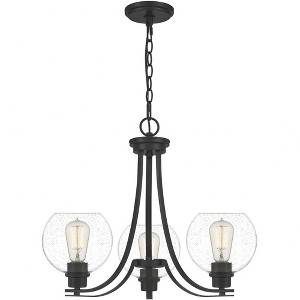 Quoizel Lighting Pruitt 3 - Light Chandelier in  Matte Black - 1 of 3