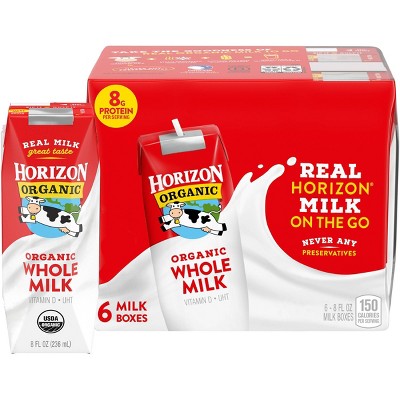 Horizon Organic Whole Milk - 6pk/8 fl oz Boxes