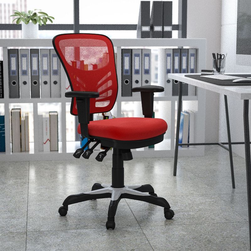 Flash Furniture Mid-Back Mesh Multifunction Executive Swivel Ergonomic Office Chair with Adjustable Arms, 2 of 12