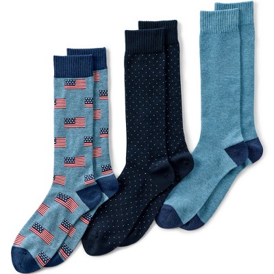 Lands' End Men's Novelty Dress Socks 3 Pack