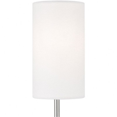 Elegant Olivia Polished Nickel 1-Light Wall Sconce with White Linen Shade