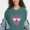 Cow Heart Glasses Glitter - Women's Garment Dyed Graphic T-Shirt - 3 of 4