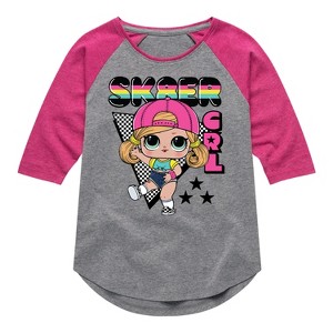 Girls' - LOL Surprise! - SK8ER GRL Shirt Tail Raglan Graphic T-shirt - 1 of 4