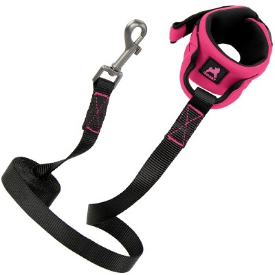 Gooby Neoprene Wrist Band Sport Leash Pink, 6 FT