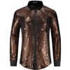 Lars Amadeus Men's Long Sleeves Button Down Disco Party Shiny Sequin Shirt - 2 of 4
