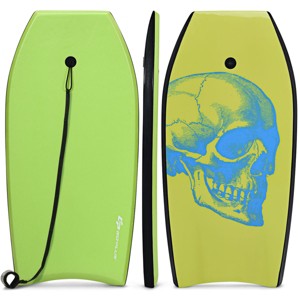 Costway 41''/37'' Super Lightweight Bodyboard Surfing W/Leash EPS Core Boarding IXPE Green - 1 of 4