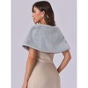 INSPIRE CHIC Women's Elegant Faux Fur Shawl Bow Tie Bridal Wedding Cover-Up Wrap Stole Shrug - 4 of 4