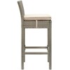 Modway Conduit Bar Stool Outdoor Patio Wicker Rattan Set of 2 - Light Gray Beige - 3 of 4