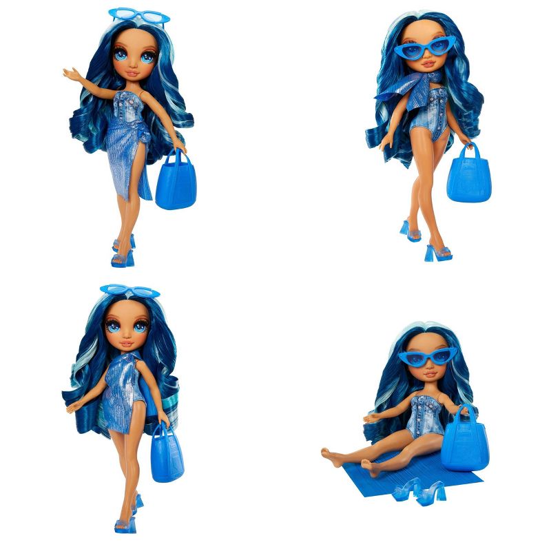 Rainbow High Swim &#38; Style Skyler Blue 11&#39;&#39; Doll with Shimmery Wrap to Style 10+ Ways, Removable Swimsuit, Sandals, Accessories, 5 of 8