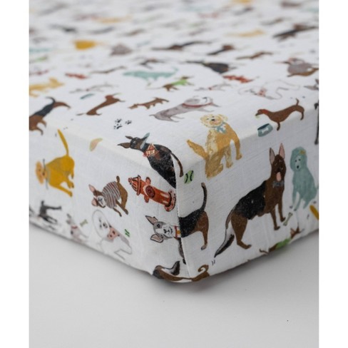 Dog print crib clearance sheets