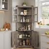 Tall Farmhouse Corner Cabinet with Glass Door & Adjustable Shelves, Space-Saving Storage for Kitchen or Bathroom - 3 of 4