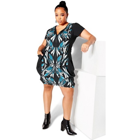 Women's Plus Size Nadia Zip Tunic - teal | CITY CHIC - image 1 of 4