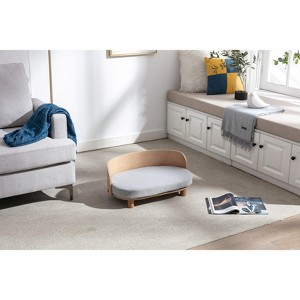 MaseiKar Scandinavian style Elevated Dog Bed Pet Sofa With Solid Wood legs and Bent Wood Back, Velvet Cushion - 1 of 4
