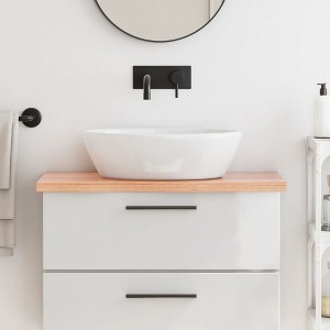 vidaXL Bathroom Countertop Light Brown 31.5"x15.7"x(0.8"-1.6") Treated Solid Wood - 1 of 4
