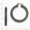 Black Bow Jewelry 4mm Brushed and Diamond-Cut Round Hoops in Black Plated Silver, 45mm - image 2 of 3