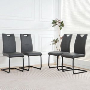 NicBex Modern Dining Chairs with Faux Leather Padded Seat,Armless Chairs with Chrome Metal Legs for Kitchen,Living Room - 1 of 4