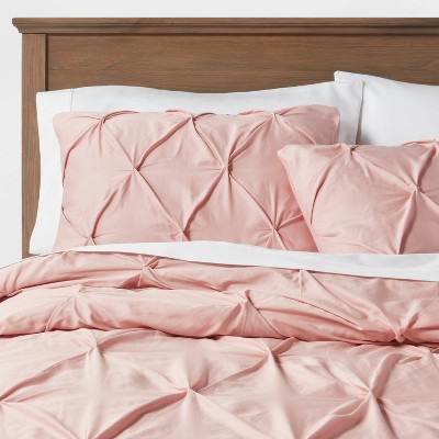 Full/Queen Pinched Pleat Comforter Set Blush - Threshold™