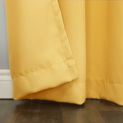 48" x 84" Yellow Polyester Light-Filtering Grommet Curtain Panel