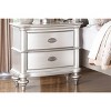Vynxaria Classic Elegant Nightstand with 2 Drawers in Beige/White or Antique Silver Finish - 3 of 4