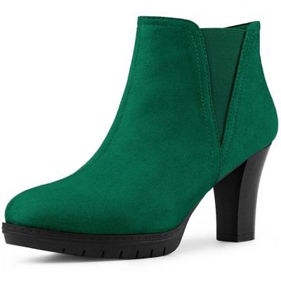 emerald green suede booties