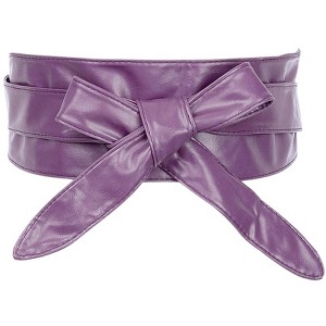 INSPIRE CHIC Women's Faux Leather Self-Tie Bowknot Wide Waist Band Sash Obi Belt - 1 of 4