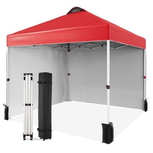 10 x 10 Pop Up Canopy, All Season Instant Canopy with 2 Sidewalls and Vented Roof, Portable Party Tent with Wheeled Carry Bag - 1 of 4