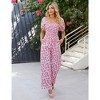 Whizmax Women's Summer Smocked Jumpsuits Casual Square Neck Short Sleeve High Waist Wide Leg Rompers with Pockets - 4 of 4