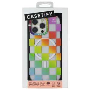 Casetify Impact Case for MagSafe for iPhone 15 Pro Max - Rainbow Check Mate - 1 of 1