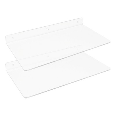 Unique Bargains Bathroom Bedroom Living Room Kitchen Acrylic Wall Floating Shelves Clear