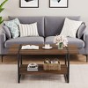 2-Tier Farmhouse 41'' Large Gray Wood Coffee Table with Storage Shelf - 4 of 4