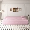 78" Convertible 2 Seater Sofa Bed Couch Twin Bed Sleeper Sofa With 2 Pillows Teddy Fabric Foam-Filled Floor Sofa Couch-Cuddlewood - 3 of 4