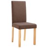vidaXL Dining Chairs, 4 Pcs, Brown Fabric - 2 of 4