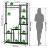 Artloge 7 Tier Tall Vertical Plant Stand Plant Bookcase Freestanding Shelving Home Clothes Stand with Hanging Rod for Home & Patio - 3 of 4