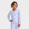 Girls' Disney Frozen 2pc Coat Pajama Set - Blue - 3 of 4