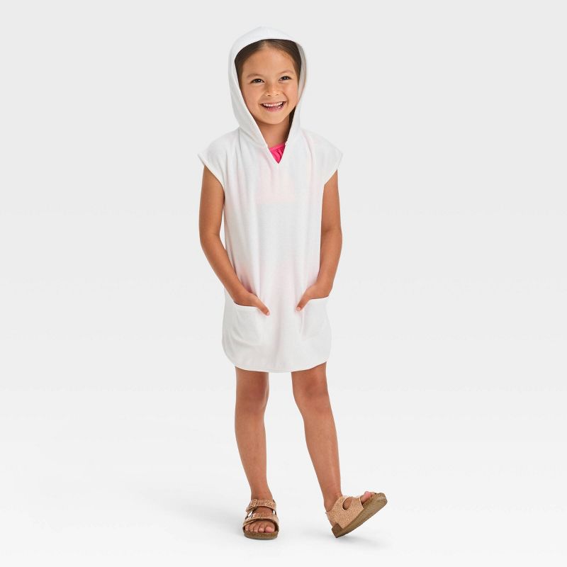 Toddler Girls' Towel Terry Hooded Cover Up Dress - Cat & Jack™, 4 of 5