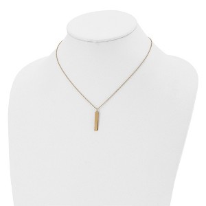 Chisel Stainless Steel Polished Yellow IP-plated Bar Dangle on a 16" Cable Chain Necklace - 1 of 2