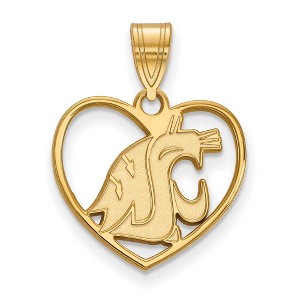 Black Bow Jewelry 14k Yellow Gold Plated Sterling Silver Washington State Cougars NCAA Pendant - 1 of 3
