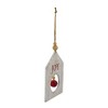 Northlight Rustic Wooden "JOY" with Bell Christmas Tag Ornament - 8" - Red and White - 4 of 4