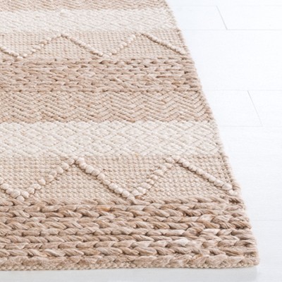 Ivory and Beige Hand-Tufted Wool Runner Rug 2'3" x 6'