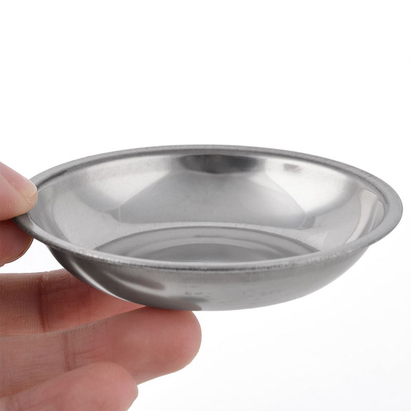Unique Bargains Stainless Steel Round Dip Dish Silver Tone 3.1" x 0.6" 4 Pcs, 3 of 4