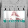 Studio Chizu's Belle Character Screengrab Crew Neck Short Sleeve Gray Heather Women's Crop Top - 2 of 3