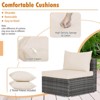 Tangkula Set of 7 Patio Wicker Furniture Set Outdoor Rattan Sectional Sofa with Seat & Back Cushions 2 Throw Pillows Mix Grey & Beige - 3 of 4