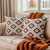 REGALWOVEN Geometric Pattern Soft Short Plush Decorative Throw Pillow Covers for Sofa Bedroom Living Room 2 Pcs - 2 of 4