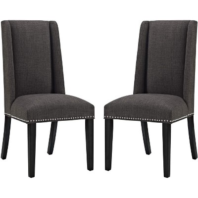 Modway Baron Dining Chair Fabric Set of 2 - Brown