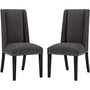 Modway Baron Dining Chair Fabric Set of 2 - Brown - 1 of 3