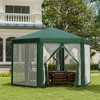 Outsunny 13' x 11' Outdoor Party Tent Hexagon Sun Shelter Canopy with Protective Mesh Screen Walls & Proper Sun Protection - 3 of 4